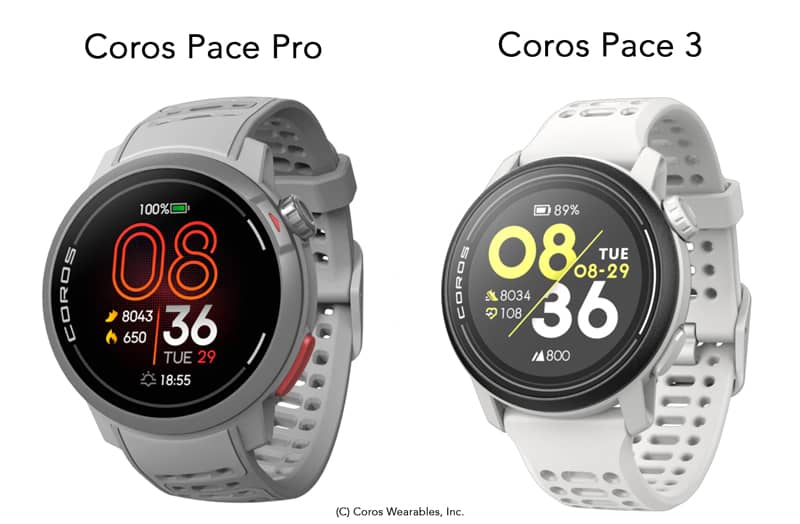 Unterschiede von Coros Pace Pro und Coros Pace 3